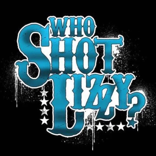 A blue and white logo for the who shot lizzy ?