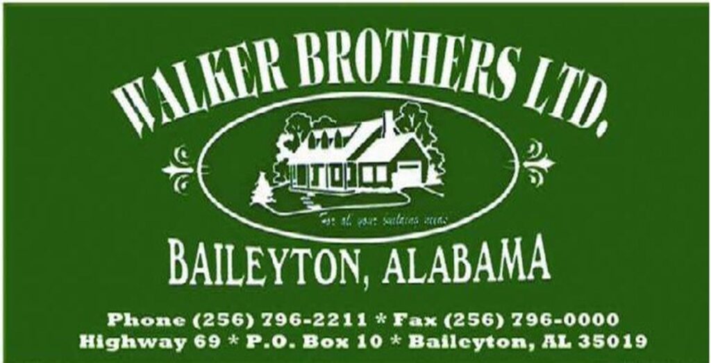 A green and white sign with the words " baker brothers ".