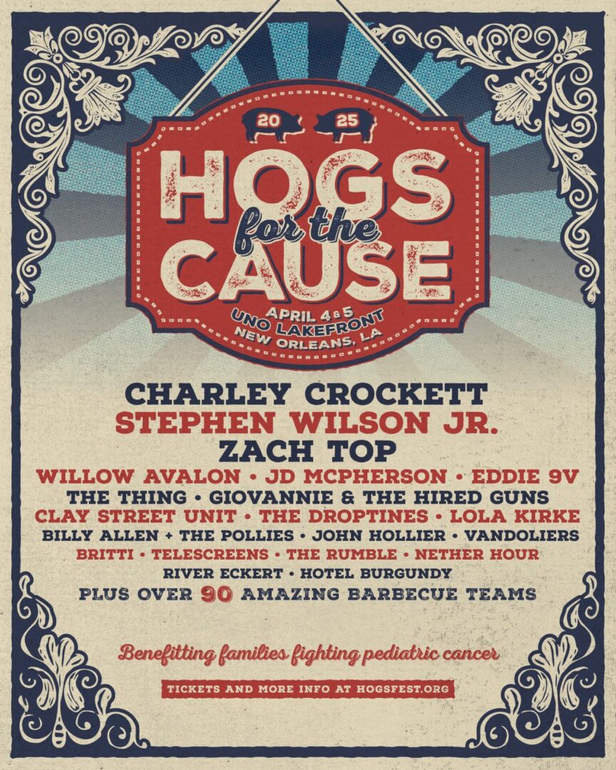 Billy Allen + The Pollies at the Hogs for the Cause Festival, New Orleans, LA