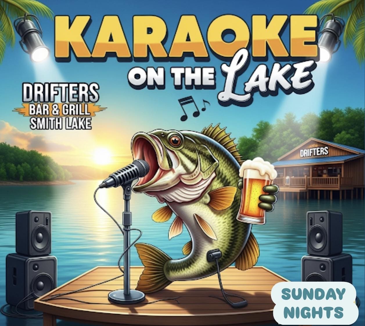 DJ Perm Karaoke Live at Drifters on the Lake Bar & Grill on Smith Lake AL