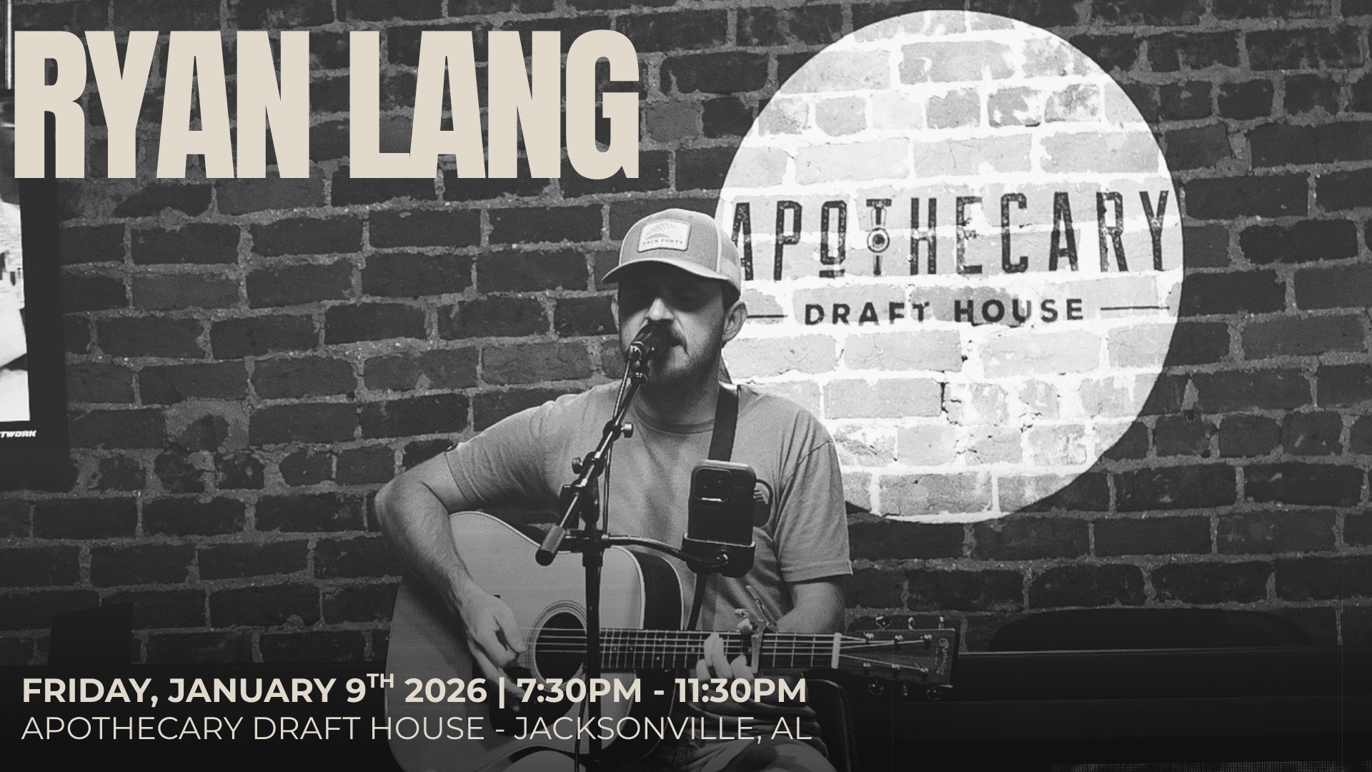 Ryan Lang - Live Music at Apothecary Draft House | Jacksonville, AL
