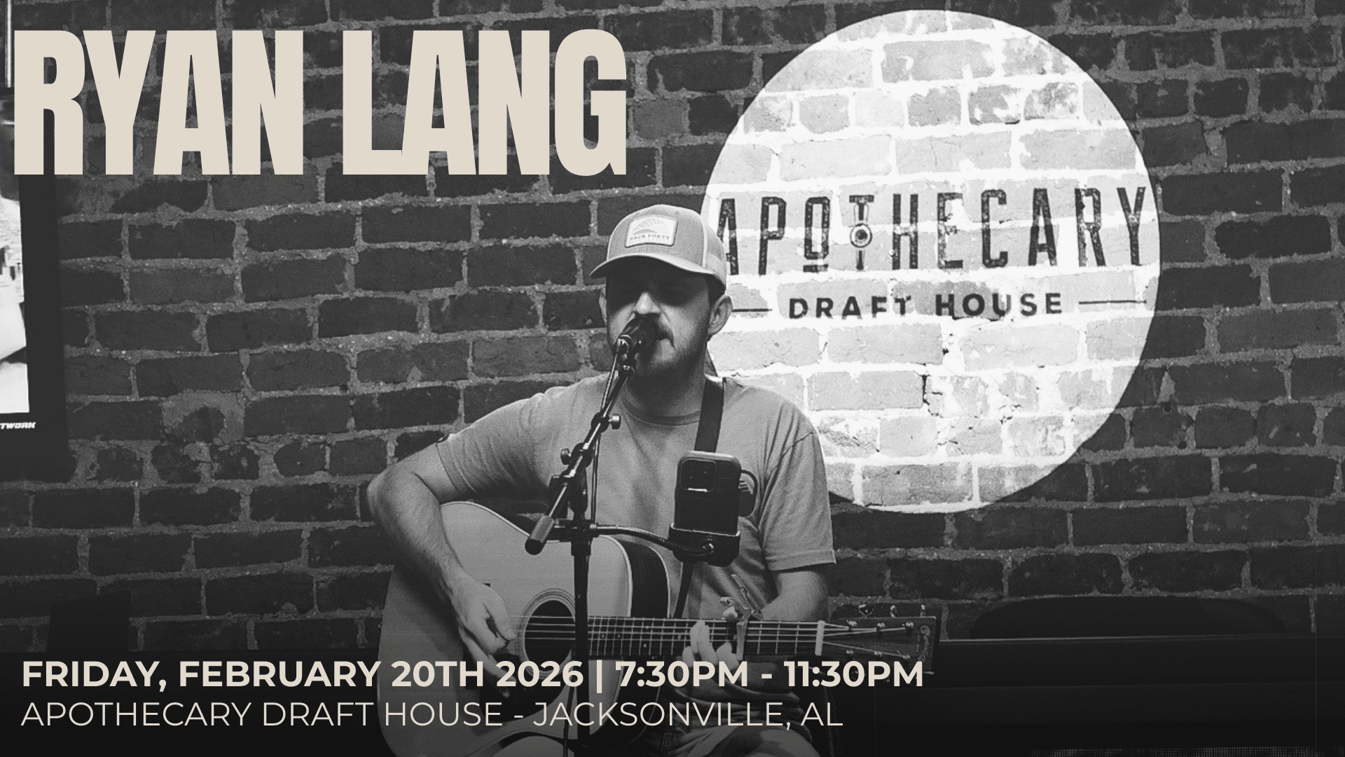 Ryan Lang (Solo Acoustic) – Live Music at Apothecary Draft House | Jacksonville, AL