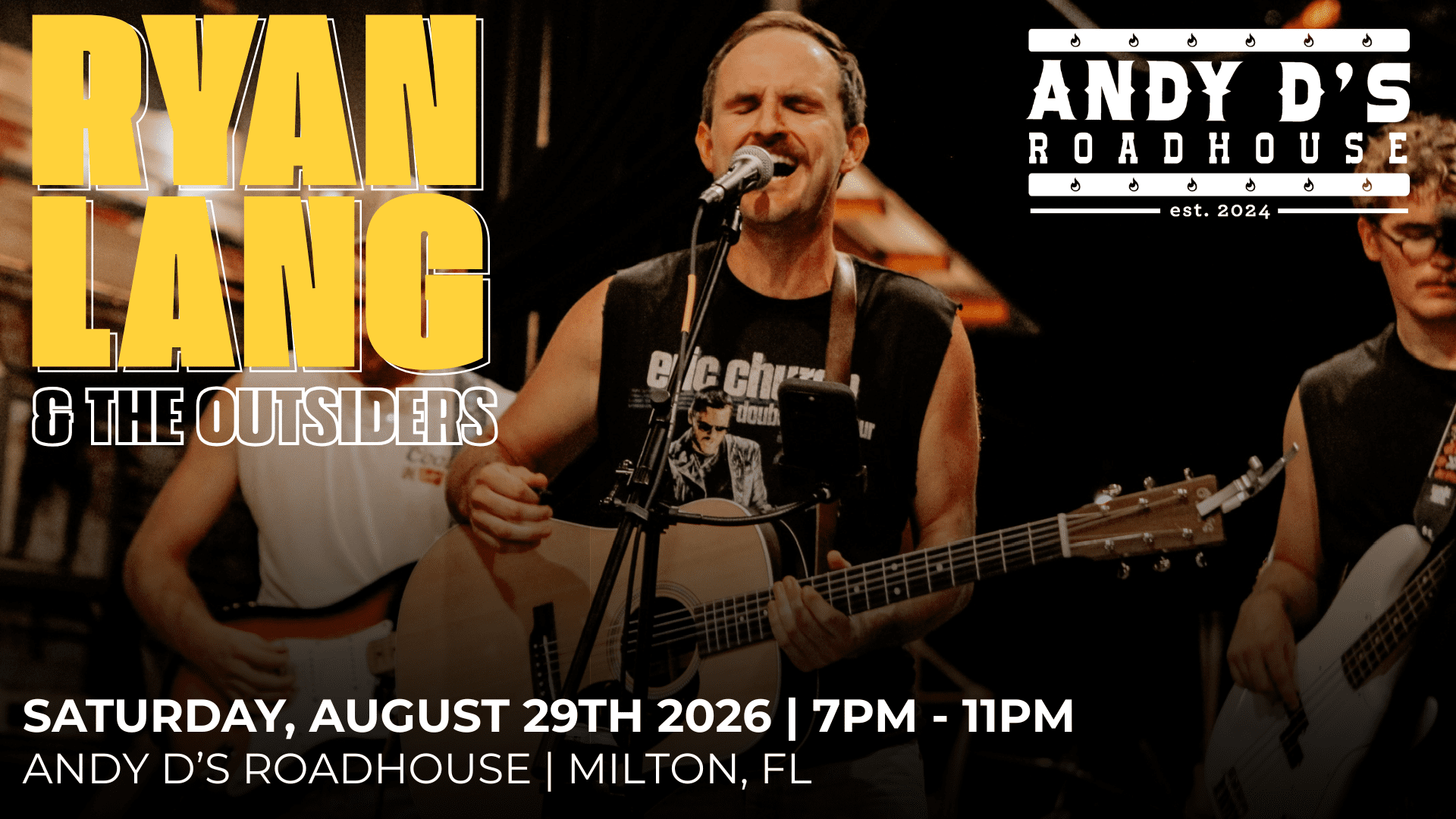 Ryan Lang (Full Band) Live at Andy D’s Roadhouse – Aug 29